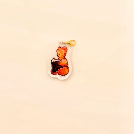 アクリルミニチャーム "Bear Reading Book"  Acrylic small charm