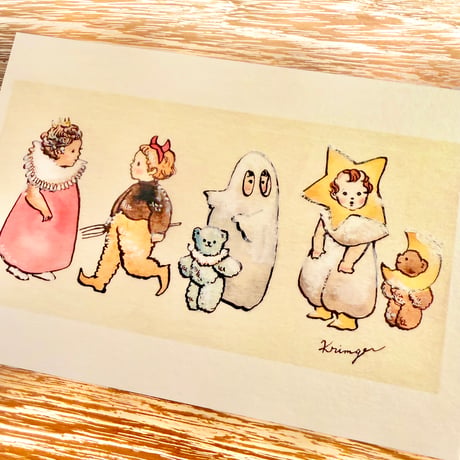 26K-30, 26K-31: "Halloween Costumes" postcard（子供の仮装ポストカードセット） Set of 2