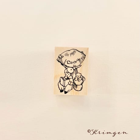 7月18日販売スタート No. 300 "Reading under Mushroom" Stamp  （きのこの下で読書　スタンプ）