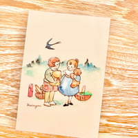 26K-20: "Shall we play with teddy bears?" postcard（「何して遊ぶ？」ポストカード）