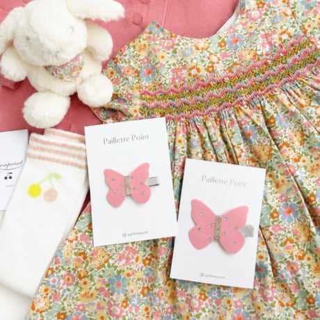 🌷《Mサイズ》butterfly clip バタフライクリップ Mサイズ Neon Coral P 単品