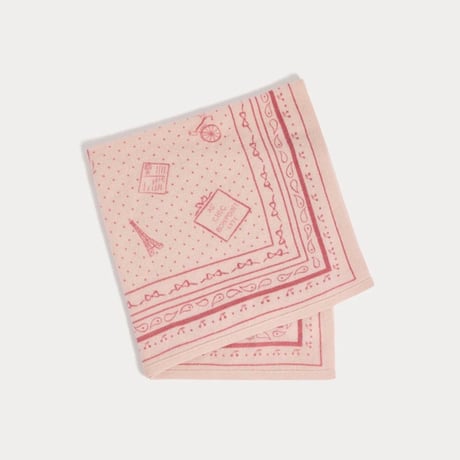 【取り寄せ】【国内定価30,800円】bonpoint カシミヤプリントスカーフ　ピンク