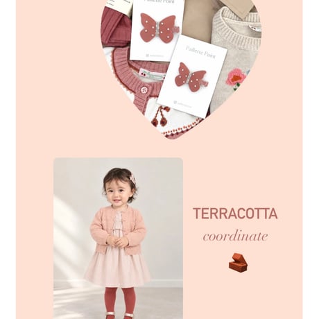 🧱New!《Sサイズ》 butterfly clip "TERRACOTTA" 単品