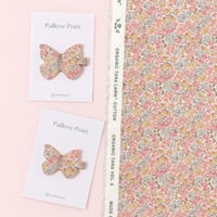 New!《Lサイズ》 butterfly clip  リバティ "Cone Flower Meadow" Pink 単品