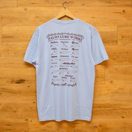 “網代椰子紋” × “PALMS LURE WORKS” FRESH WATER SERIES 6.0oz ヘビーウエイトコットンTシャツ