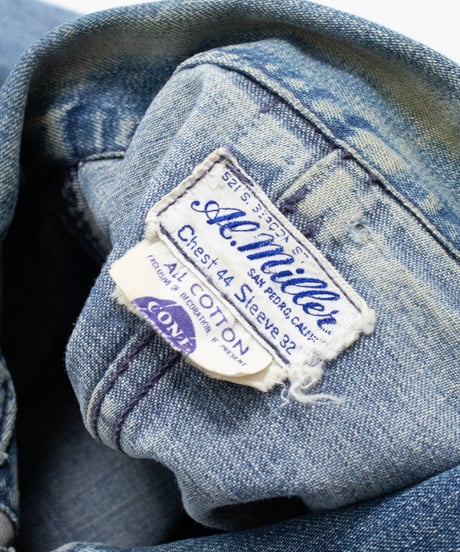 50~60's AI.Miller Denim Work Jacket 44