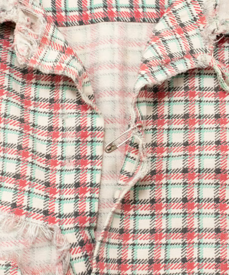 Distressed 50~60's Norwood Print Flannel Shirts L