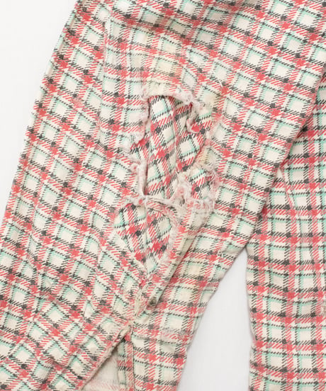 Distressed 50~60's Norwood Print Flannel Shirts L