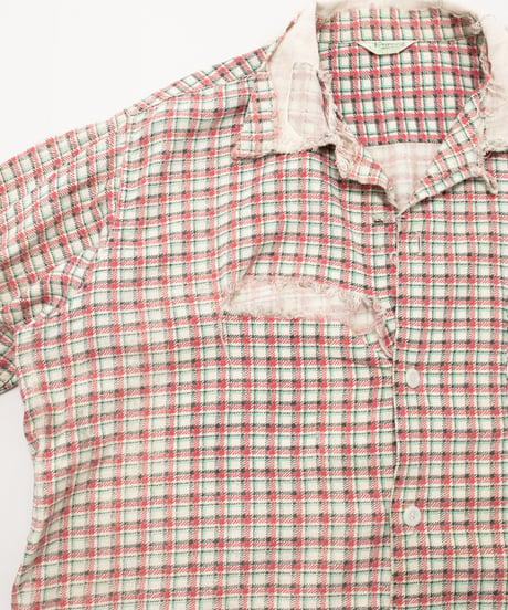 Distressed 50~60's Norwood Print Flannel Shirts L