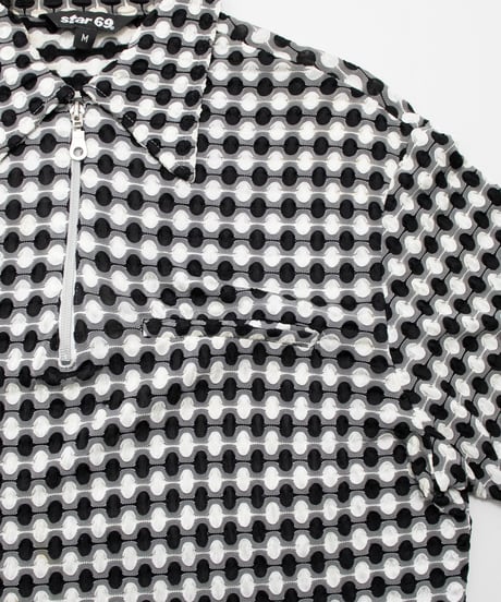 80~90's Star69 Dot Half Zip Pullover M