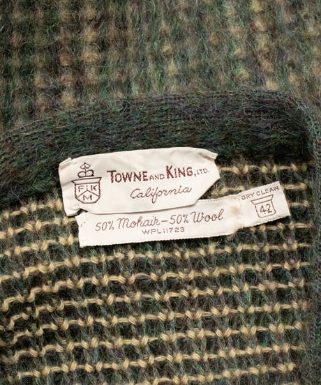 60's Town and King Shaggy Mohair Cardigan 42