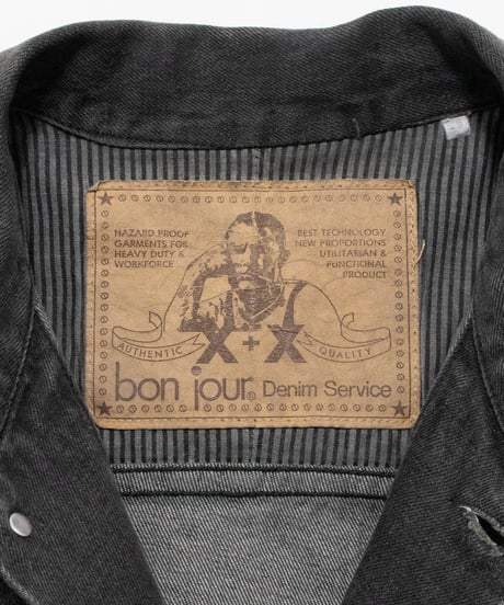 80's Bon Jour Denim Service Black Denim Jacket