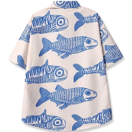 [魚柄]　半袖シャツ