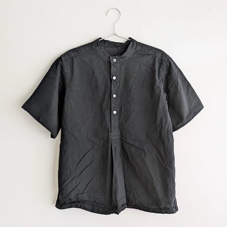 Henley neck shirt　BLACK