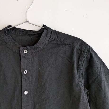 Henley neck shirt　BLACK