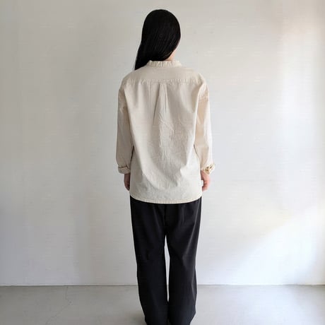 Henley neck shirt　IVORY  long sleeve