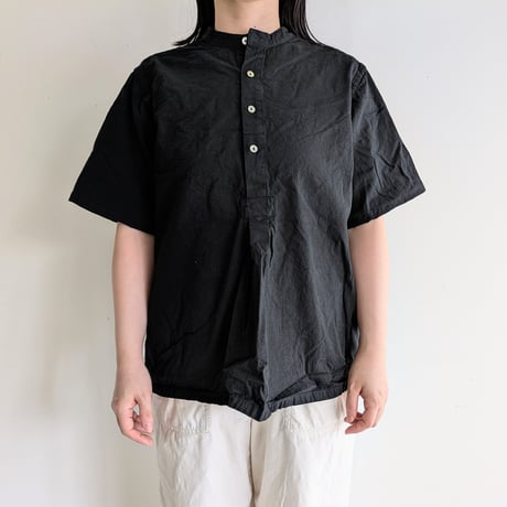 Henley neck shirt　BLACK