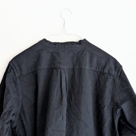Henley neck shirt　BLACK  long sleeve
