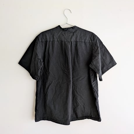 Henley neck shirt　BLACK