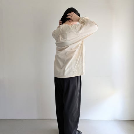 Henley neck shirt　IVORY  long sleeve