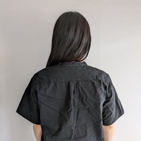 Henley neck shirt　BLACK