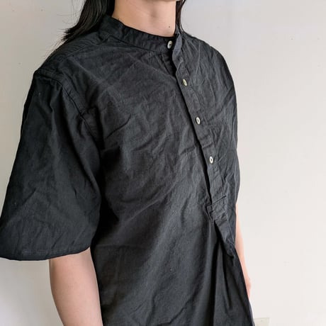 Henley neck shirt　BLACK