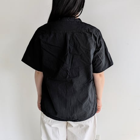 Henley neck shirt　BLACK