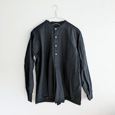 Henley neck shirt　BLACK  long sleeve