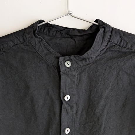 Henley neck shirt　BLACK