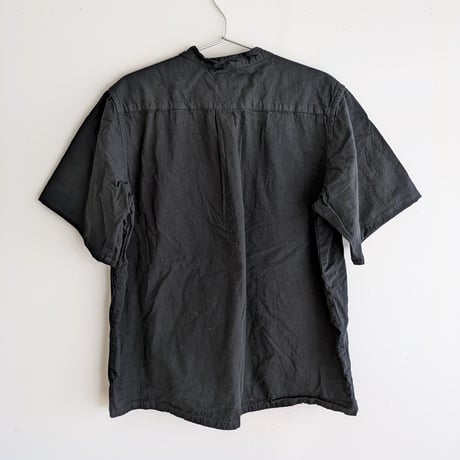 Henley neck shirt　BLACK