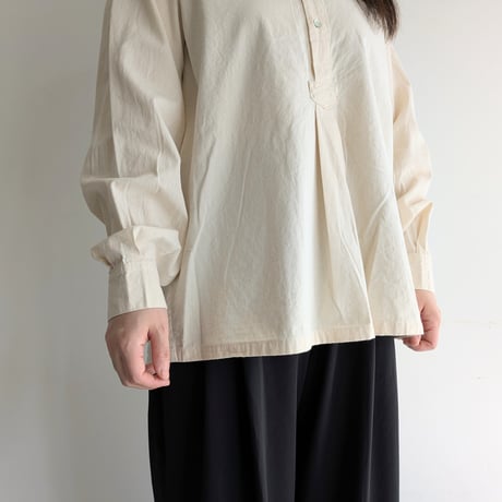 Henley neck shirt　IVORY  long sleeve