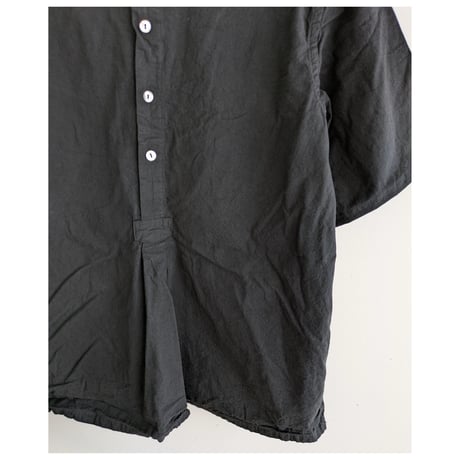 Henley neck shirt　BLACK