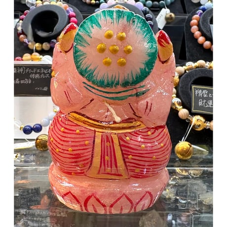 【知恵と繁栄の神様】ローズクォーツのガネーシャ　451g