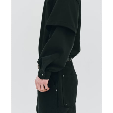 SPANISH PIMA LAYERED SLEEVE BOXY L/S TEE