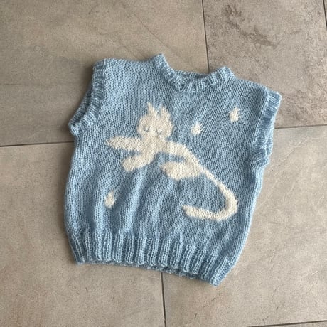 hanasugiyama受注アイテム/3.kitty trears knit vest