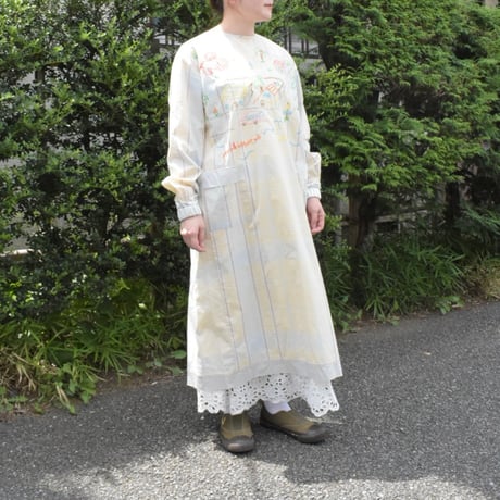 フェードビッグチェックワッシャーワンピース