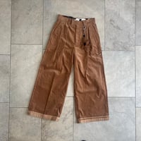 Deep tuck wide pants