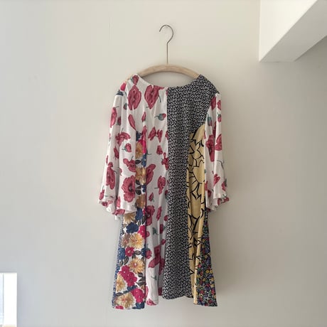 Mixed pattern panel dress