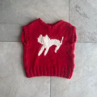 hanasugiyama受注アイテム/18.cat knit vest