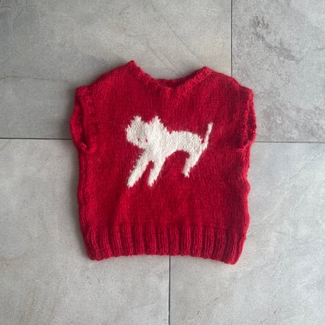 hanasugiyama受注アイテム/18.cat knit vest