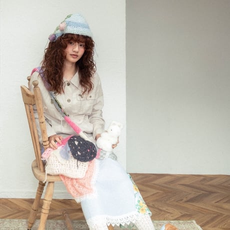 Flower knit hat