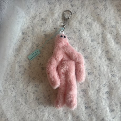くたくたにんげんのぬいぐるみキーホルダー　ピンク