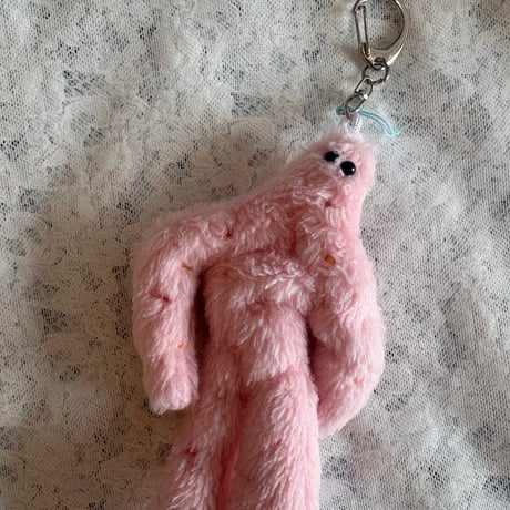 くたくたにんげんのぬいぐるみキーホルダー　ピンク