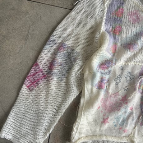 ラスト1☆print knit jumper