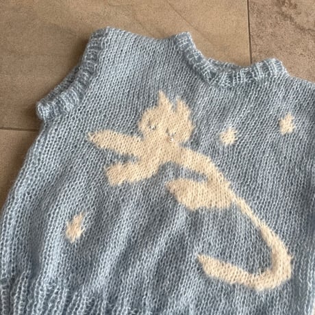 hanasugiyama受注アイテム/3.kitty trears knit vest