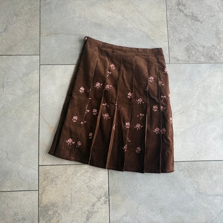 hanasugiyama受注アイテム/8.rose print skirt