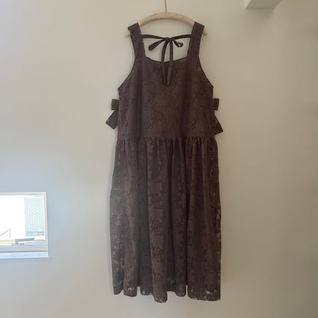 ribbon dress brown