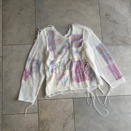 ラスト1☆print knit jumper