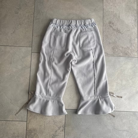 Reebok cropped fleece pants with ribbon hem/gray