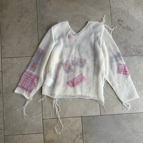 ラスト1☆print knit jumper